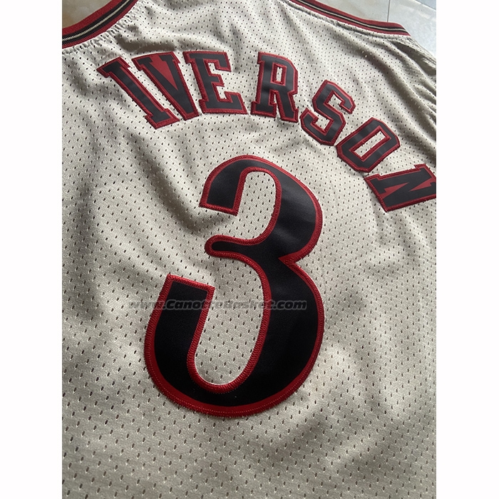 Maglia Philadelphia 76ers Allen Iverson No 3 Mitchell & Ness Bianco